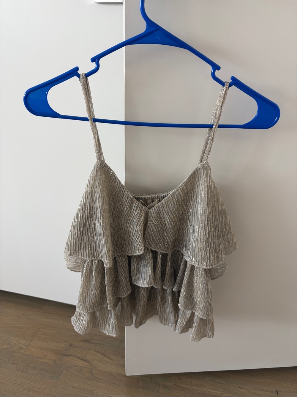 By Together Metallic Ruffle Camisole - Taupe